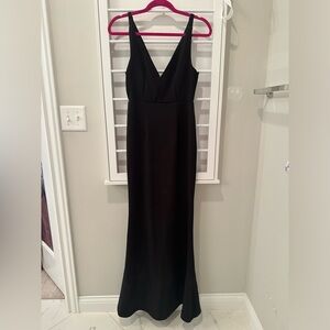 Lulus Size Small Long black trumpet dress V neck. Worn once.